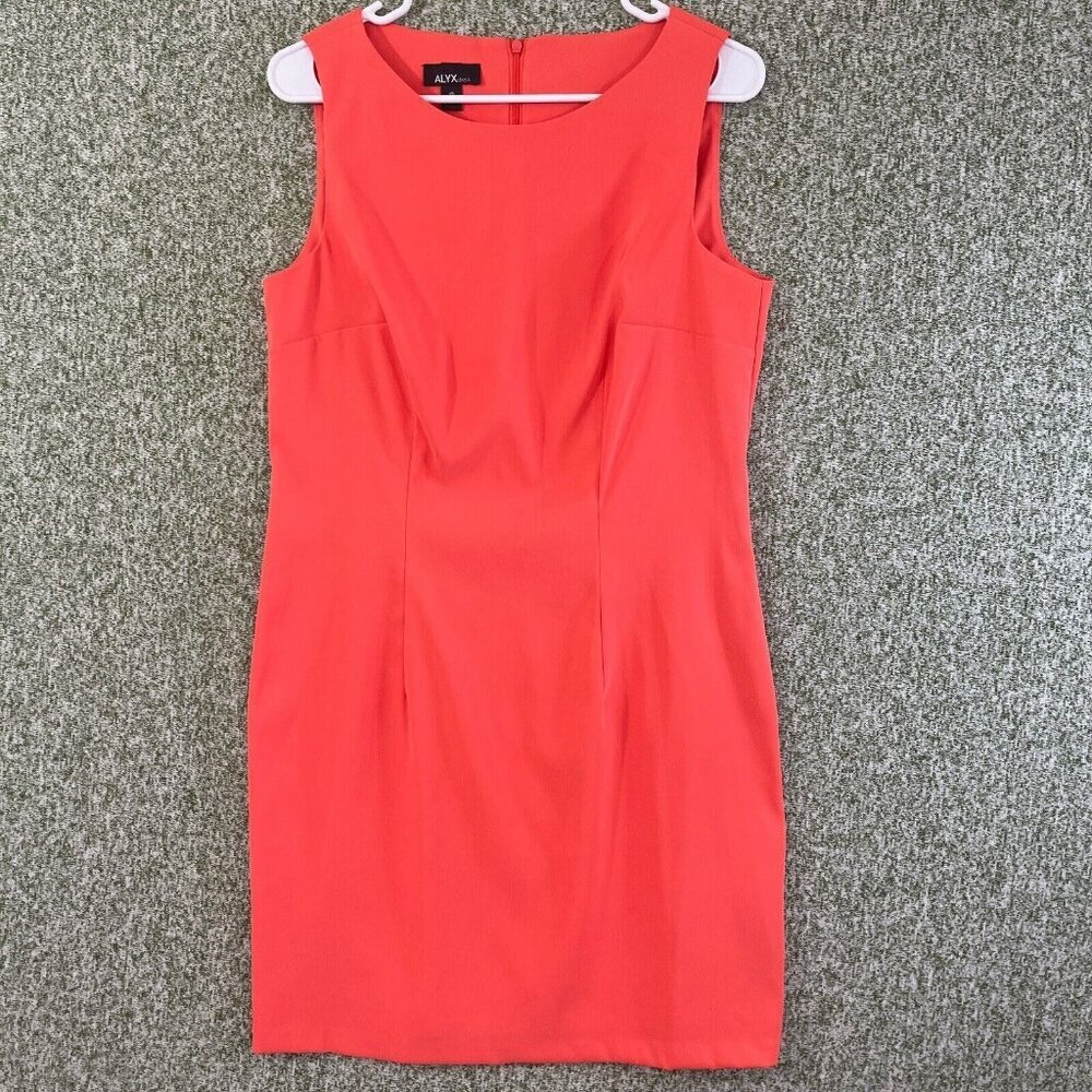 ALYX Dress Womens 12 Orange Stretch Sleeveless Sheath Classic Prep